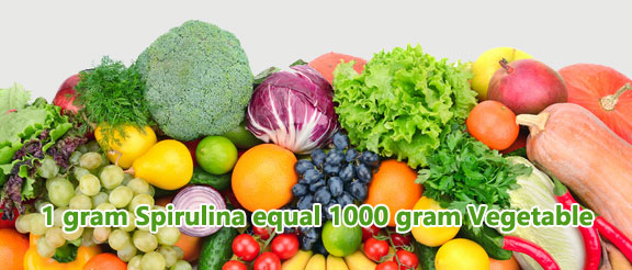1gram spirulina equal 1000gram vegetable